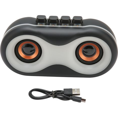 Enceinte Bluetooth portable RGB mini avec double haut-parleur et caisson de basses sans fil noir pour extérieur (1/5)