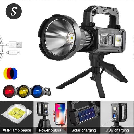 Lampe torche W591, projecteur puissant pour la pêche, lampe torche de camping rechargeable à 4 LED, lampe de chasse W5109 (1/5)