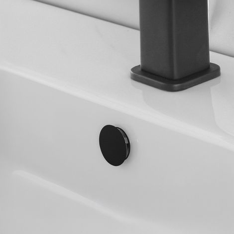 Tappo copriforo nero opaco troppo pieno lavabi e bidet da 24 o 28 mm (1/4)