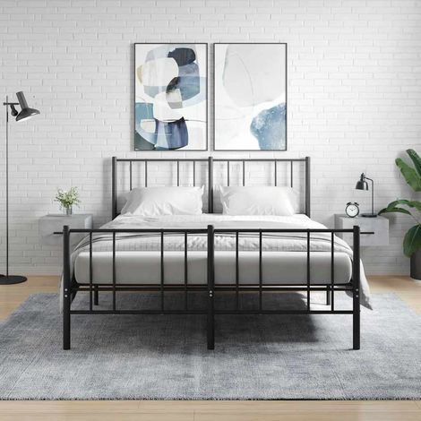 vidaXL Wall-mounted Bedside Cabinets 2 pcs Concrete Grey 35x35x20 cm (1/5)