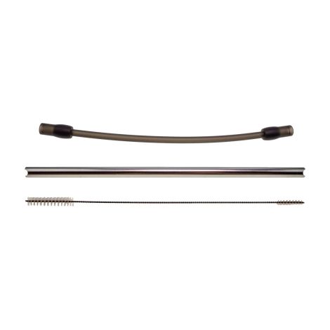 Tuyau a lait 12004554 + tube a lait en acier inoxydable 13962 + brosse double 3/7 mm compatible avec les machines a cafe Siemens EQ6, Bosch VeroAroma
