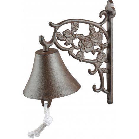 Cloche roses - L 17,2 x l 10,3 x H 19,1 cm - Fonte - Livraison gratuite