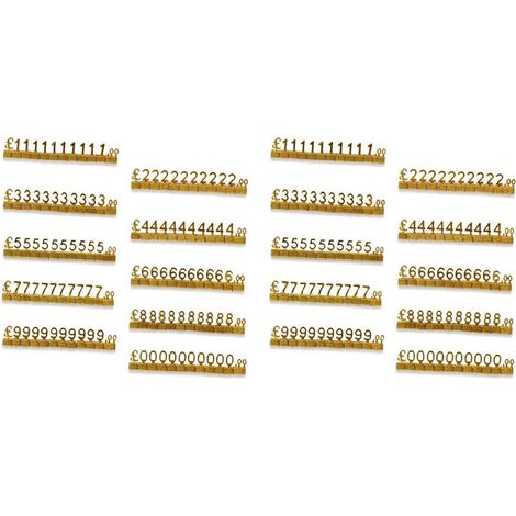 20 Pièces Étiquette de Prix Numérique 3D Étagère en Métal Réglable GBP Prix Carré Kit pour Affichage de Magasin Bijoux Montre Magasin Bureau