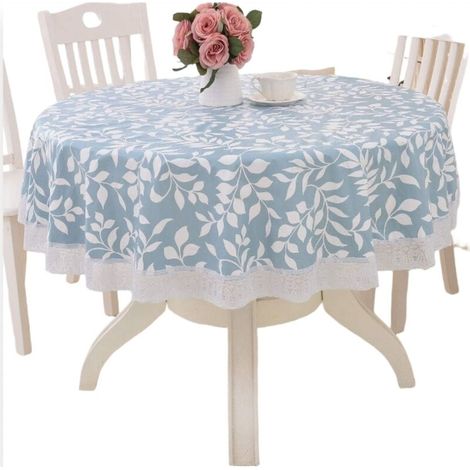 Nappe ronde en vinyle PVC imperméable, facile à nettoyer, résistante aux taches d’huile, idéale cuisine et barbecue (1/4)