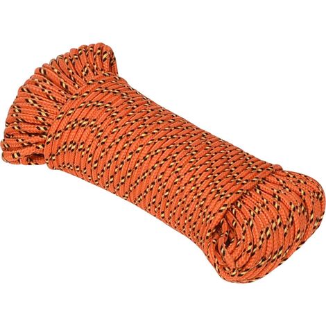 Corde utilitaire polyvalente 3 mm 500 m Orange PP vidaXL