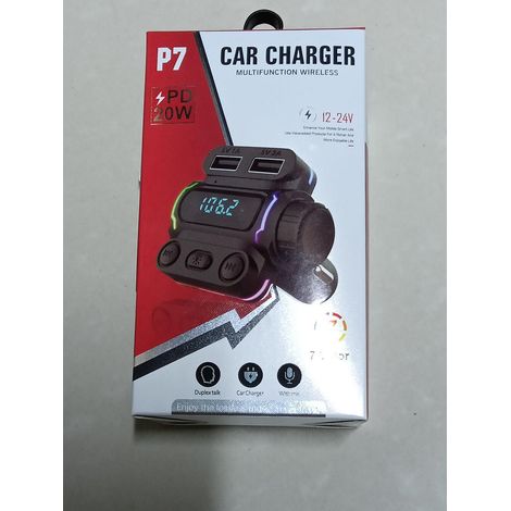 Car Bluetooth Hands-free FM Transmitter, Car MP3 Music Player, QC3.0 Fast Car Charger, PD20W Dual Output -- P7 with Color Box (1/3)