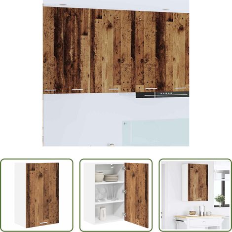 Holzwerkstoff - Hängeschrank Altes Holz und Weiß 50 x 31 x 80 cm Holzwerkstoff (1/5)