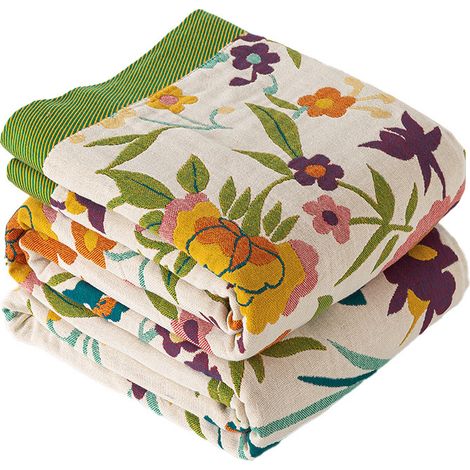 Couverture Bohème Réversible à Motifs Floraux – Douce et Polyvalente pour Lit et Canapé (1/5)