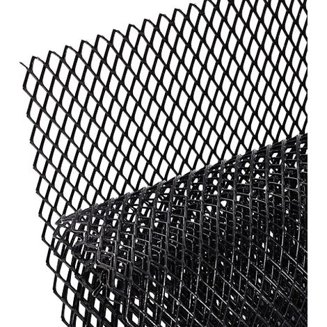 120×40cm Noir grille de course, Taille du trou de Losange de 8×16mm, grille en aluminium, universels grille de radiateur de voiture (1/5)