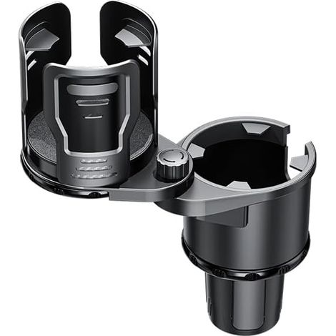 Porte-gobelet double amélioré, 2 porte-gobelets combinés en 1 porte-gobelet multifonctionnel pour voiture, porte-gobelet rotatif à 360 degrés avec base réglable, porte-gobelet extensible pour grande b (1/5)
