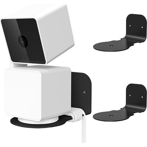 Für Blink Mini Schwenk-Neige-Kamera-Wandhalterung, zwei Installationsmodi, Kamera an Wänden oder Decken, bietet eine breitere Perspektive, Wandhalterung aus Edelstahl (Schwarz), 2 Stück (1/5)