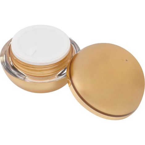 Mini Size Empty Spherical Gold Plastic Cosmetic Jar, Airtight for Face Cream Samples, Travel-Friendly (1/5)