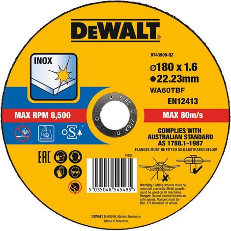 DEWALT  DT43908-QZ Trennscheibe 180 mm 1 St. Metall, Edelstahl, Eisen