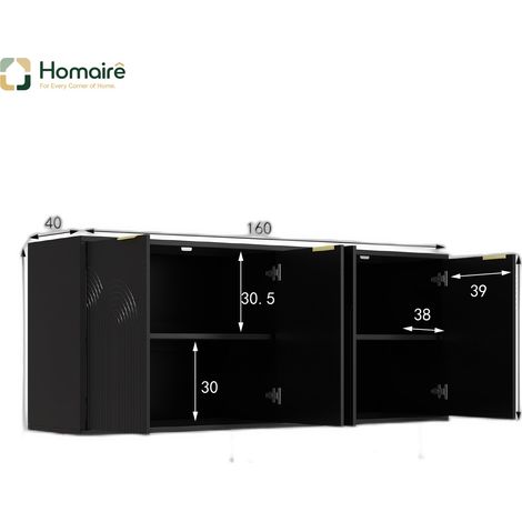 Colonnes de rangement noir en mdf 160 x 40 x 80 cm HOMAIRE (1/5)