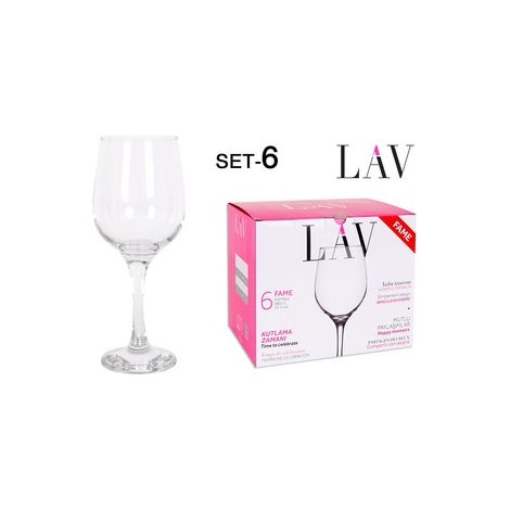 48 cls copa reforzada para vino agua 480 cc fame lav - caja 6 unidades