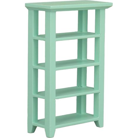 Étagère à fleurs miniature en bois à 4 niveaux pour maison de poupée à l'échelle 1:12, verte, avec 4 niveaux de hauteur. (1/5)