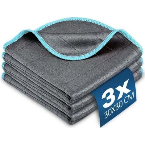 PA Chiffon Magique Microfibre Carbone 400GSM Absorbant Sans Trace Pour Verre Lunettes Vaisselle Nettoyage Réutilisable Lavable (1/4)