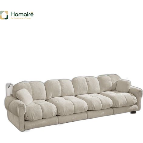 Sofa mit Modulen mit Armlehnen aus Chenille khaki en Polyester 330 x 86 x 90 cm HOMAIRE (1/5)
