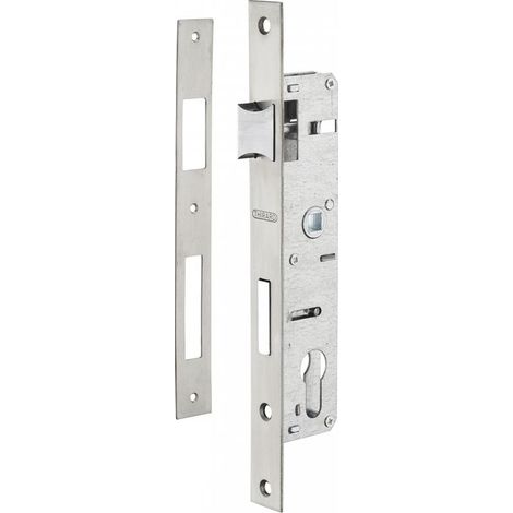 Serrure encastrable à cylindre pour menuiserie métallique – Pêne demi-tour réversible – Pour cylindre profil européen – Entraxe 22mm (1/5)