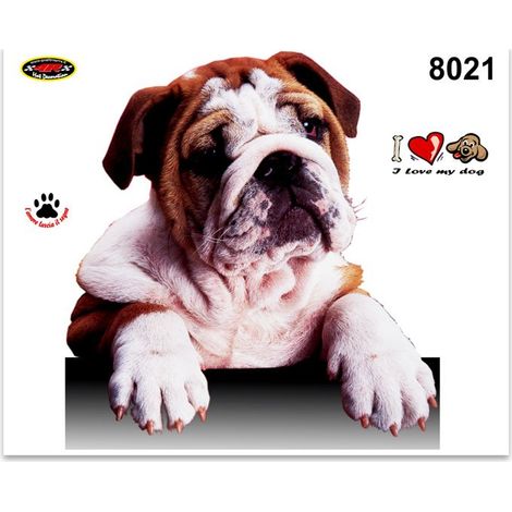 Adesivi Stickers Medi Cane Bulldog 13,5 x 16 cm
