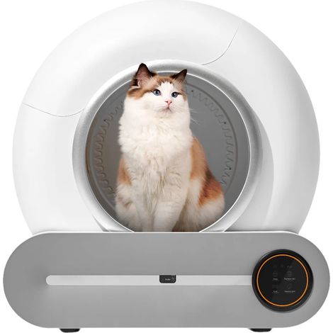 Bac à litière pour chats, nettoyage automatique, adapté aux foyers avec plusieurs chats, A2401 (1/2)