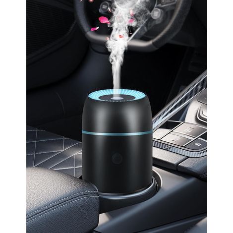 Diffuseur d'huiles essentielles pour voiture, humidificateur portable USB 100 ml avec lumières colorées pour petits espaces, maison, bureau, chambre (noir) (1/4)