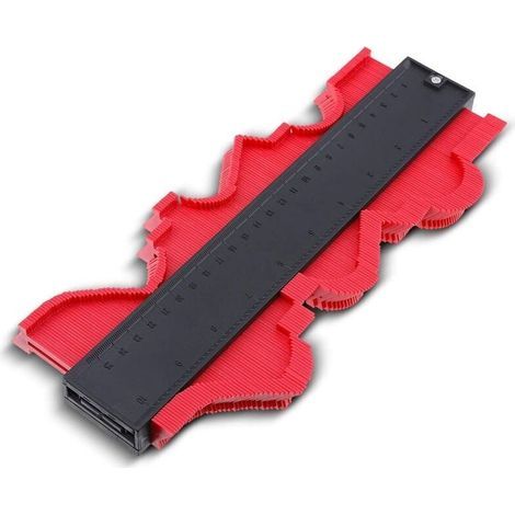 Jauge de profil irrégulière jauge de profil de jauge radian (25CM rouge) adaptée à la salle d'outils (1/5)