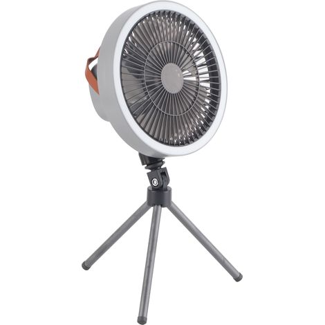 Ventilateur Trépied - USB Rechargeable 10000 mAh - Pour Camping En Plein Air Et Tente - Gris - 1 Pièce (1/5)