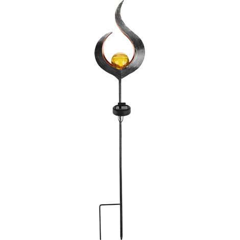Lampe de jardin LED, lampe solaire étanche à effet flamme, alimentée par l'énergie solaire, pour allée de jardin (1/4)