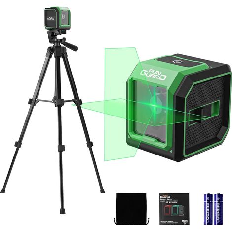 Niveau Laser Vert avec trépied, Autonivelant, 2 x AA piles 30M Horizontal/Vertical Lignes, IP54 pour Les Chantiers, Décoration d'intérieur, DIY (1/5)