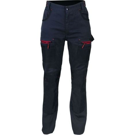 LMA – Pantalon de travail à genouillère femme bicolore – Taille 48 – Oxford 900D imperméable – Coupe régulière avec poches cuisses (1/2)