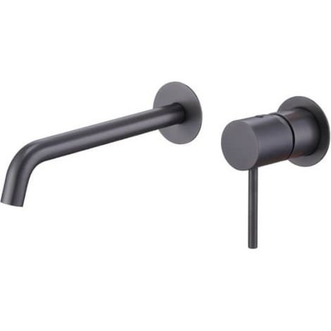 Rubinetto da lavabo incassato a monocomando  Modello MONZA  Beccuccio universale  Colore nero con finitura in black gun metal [IMEX®]