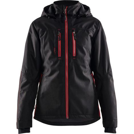 BLAKLÄDER Damen Funktionsjacke, schwarz / rot, Unisex-Größe: S