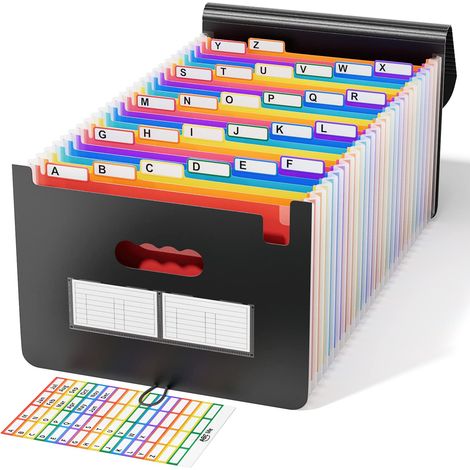 Trieur A4 26 Poches Avec Couvercle, Organiseur Documents Extensible Accordéon Avec Plastique Fichier (1/5)