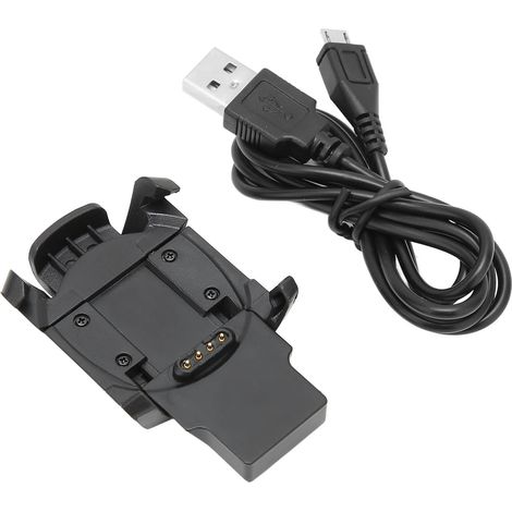 Chargeur compatible avec la montre connectée GPS Garmin Descent Mk1, câble de chargement USB et station d'accueil.