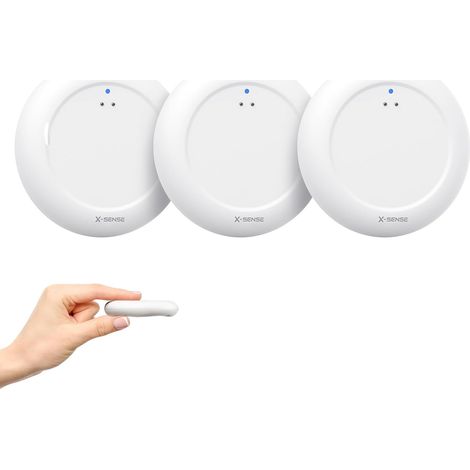 Détecteur de Fuite d’Eau, Base SBS50 Requise, SWS0A, Lot de 3 Format Ultra-Fin, Étanchéité IP67 et Détection dès 0,3 mm pour Cuisine, Salle de Bain ou sous-Sol (1/5)