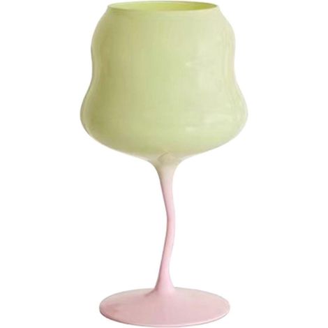 Verre à vin torsadé style macaron vintage - Élégant verre à champagne aux couleurs acidulées, idéal pour un dîner romantique, une fête ou une décoration intérieure. Hami Green (1/5)
