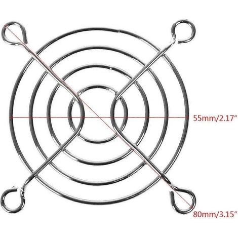 1 grille de protection pour ventilateur, métal argenté, diamètre 6 cm, compatible ventilateurs 60 mm (1/5)
