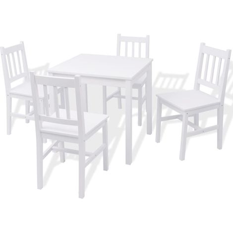 Ensemble de salle à manger 5 pièces Pinède Blanc (1/5)