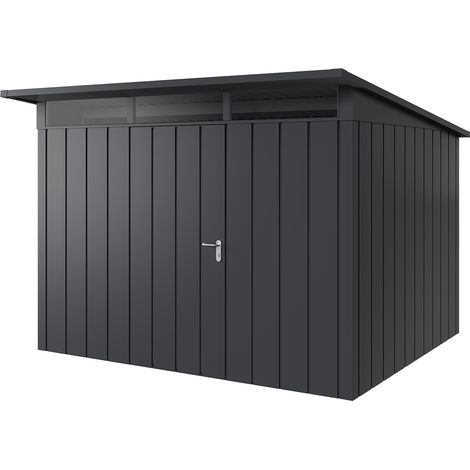 Hörmann Metall-Gerätehaus "Juno" mit Pultdach, JPD13 - Modern, 310 x 262 cm (B x T), anthrazit, 1-flüglige Tür, Anschlag links (1/5)