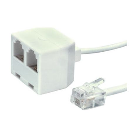 Distributeur téléphonique macho double femelle 6 positions 4 broches 2,1 m Electro Dh 39.100/4/210/M 8430552031252