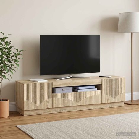 vidaXL Mueble de TV LED Roble Sonoma Madera de ingeniería (1/5)