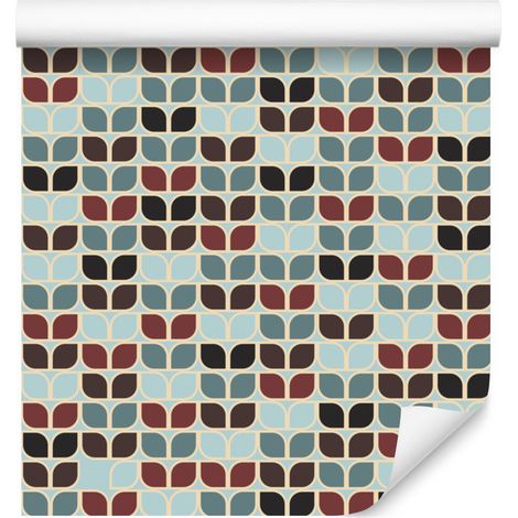 Carta da parati con motivo geometrico retrò per soggiorno e camera da letto, 50x1000 cm. (1/5)