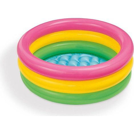 Piscine Gonflable pour Enfants Play Pool 61x22cm avec 3 Anneaux Gonflables pour Enfants +6 Ans