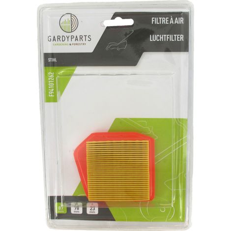Anpassbarer Luftfilter für Stihl Rückensense. Länge: 87 mm, Breite: 78 mm, Höhe: 23 mm Für Modelle FS240, F