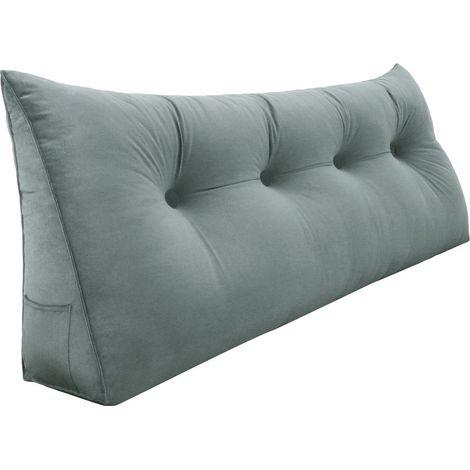 VERCART Grande cuscino per la lettura a cuneo, cuscino lungo per la schiena, cuscino decorativo per la testata del letto, cuscino triangolare per il posizionamento del corpo per il daybed o il divano 
