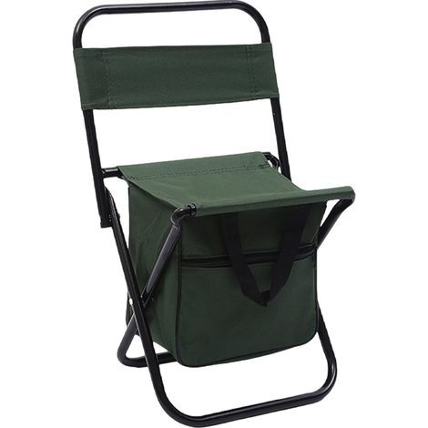 Chaise de pêche avec Sac Plus Frais, Chaise de pêche, Tabouret Pliant avec Dos et Sac Transport, chaises en Tissu Oxford, Compact Portable pour la randonnée Chasse au Camping (1/5)