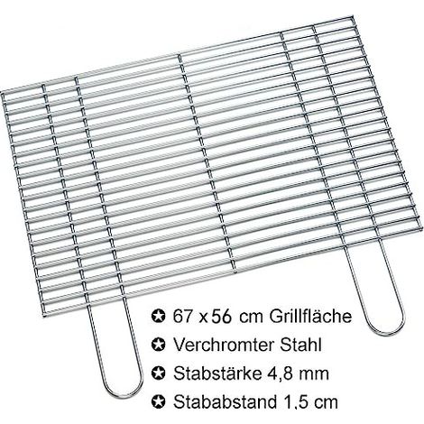 Grilles De Barbecue Carrées 67 X 56 cm - Disponible En Différentes Tailles - Épaisseur De La Tige 4 - 8 mm - Embout De Barbecue - En Acier Chromé (1/5)