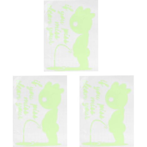 Autocollants lumineux à motif mignon, 3 pièces, auto-adhésifs imperméables, décalcomanies artistiques pour toilettes, mur de fenêtre, décoration artisanale (1/5)