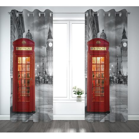 TENDA tendone TENDAGGIO CITY confezionata cm. 140x290 LONDRA Telephone Notte